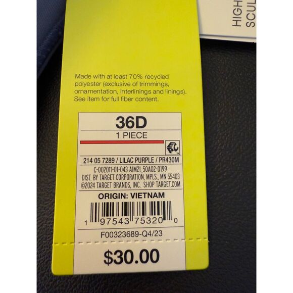 All In Motion Women's High Support Sculpt Front-Zip Up Workout Sports Bra - Picture 5 of 7